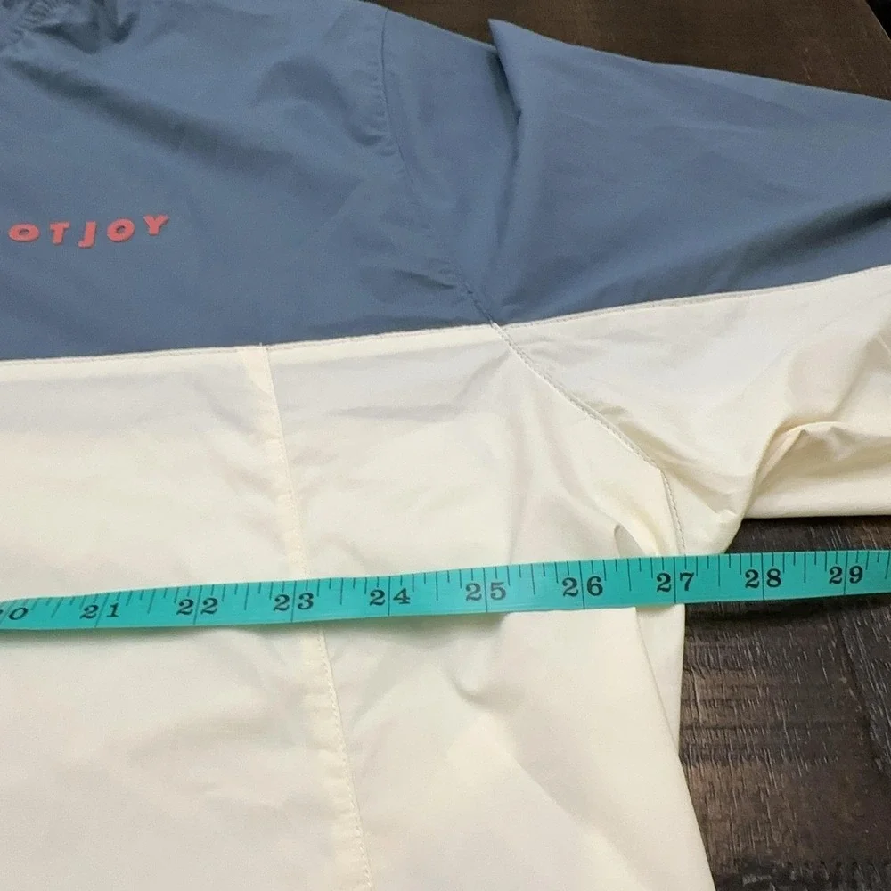 FootJoy Tempo Series Jacket Mens 2XL Blue White 1/4 Zip Hooded Golf Windbreaker